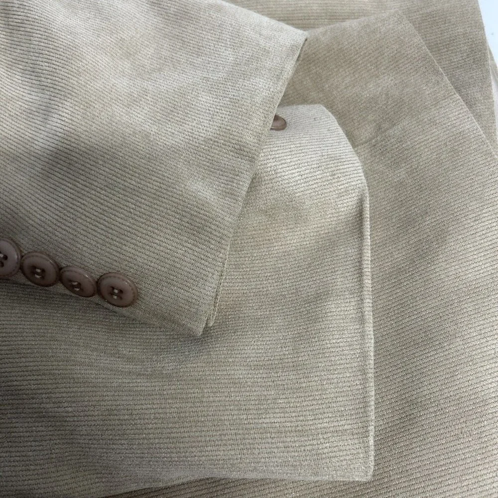 Andrew Fezza Beige Corduroy Two Button Blazer Jacket Men’s 40R